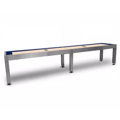 HUDSON BRUSHED STAINLESS STEEL SHUFFLEBOARD TABLE 9'-22' WITH CUSTOM FINISH OPTIONS BRUSHEDSS-HUD